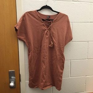 Burnt Orange T Shirt Tie Dress